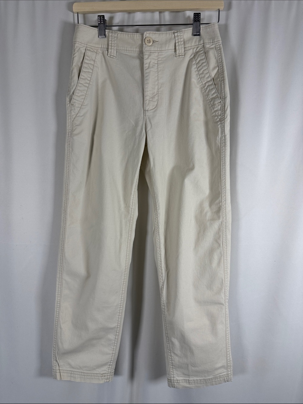 Old Navy Women's Cream Straight-Leg Chino Pants